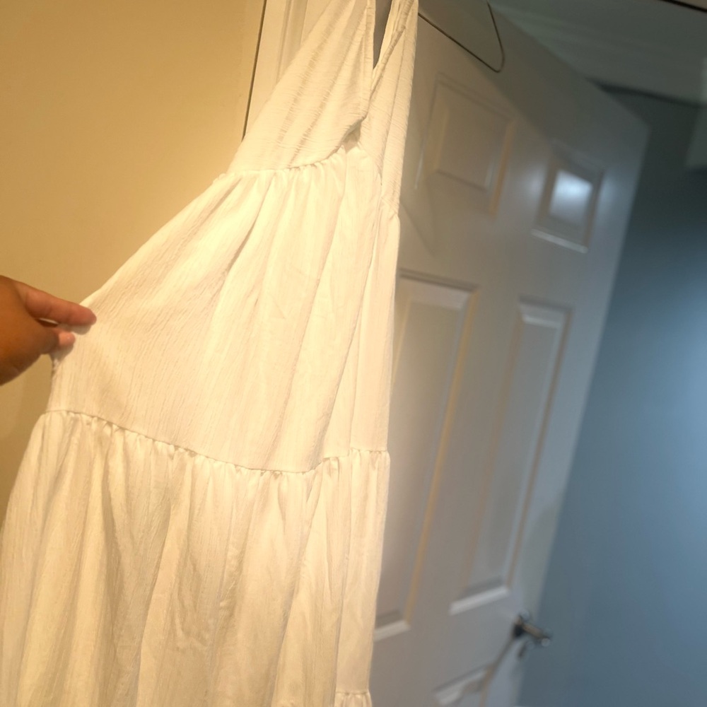 Elegant White Halter Dress